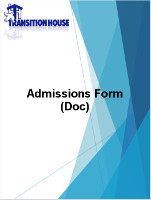 Transition House Admission Form Doc